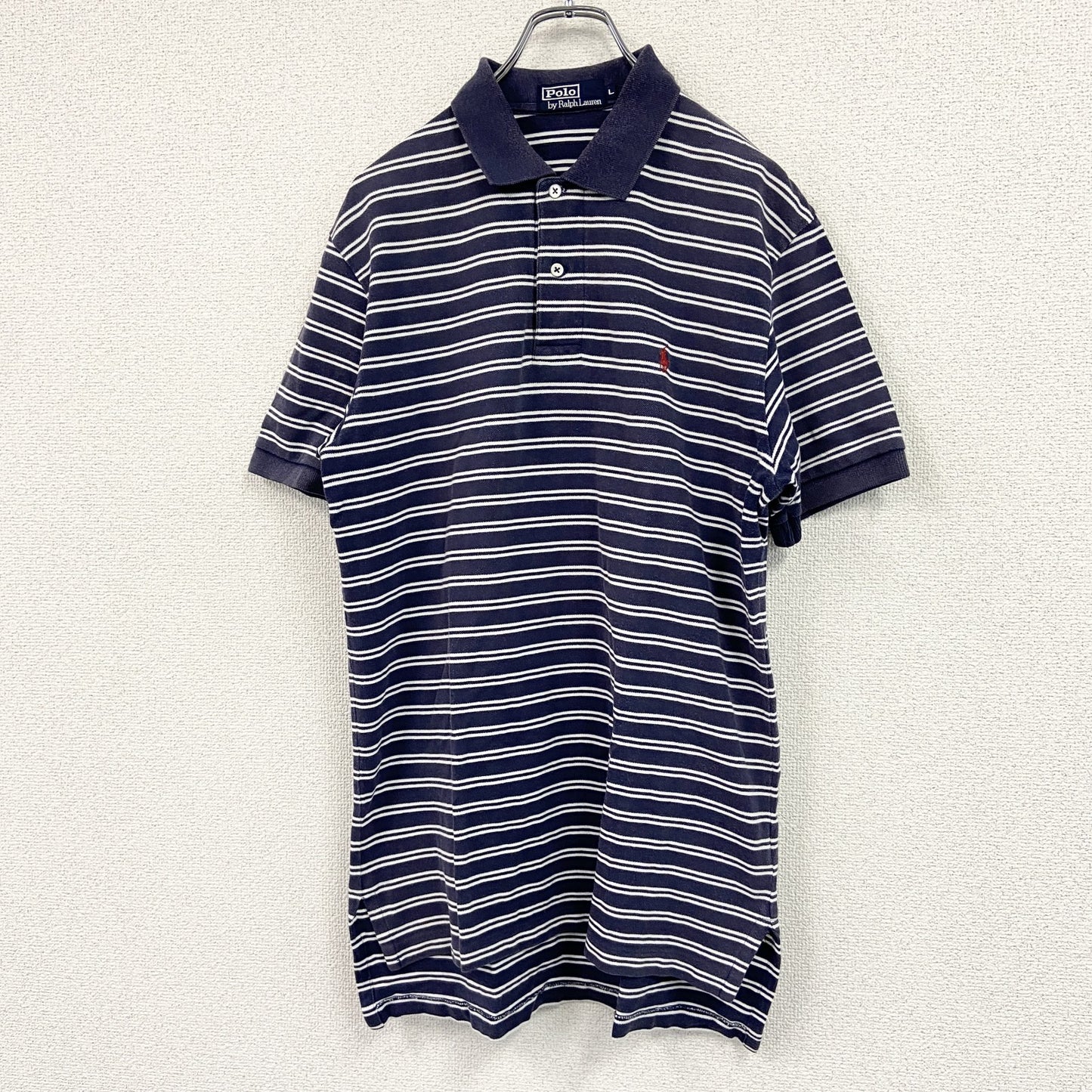 Polo By Ralph Lauren　ポロバイラルフローレン　半袖ポロシャツ　ボーダー柄　紺　ネイビー　Lサイズ