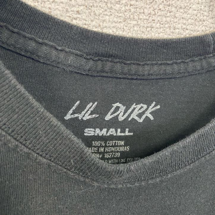 古着 used　LIL DURK リルダーク　半袖ラッパープリントTシャツ　クルーネック　黒　ブラック　Sサイズ