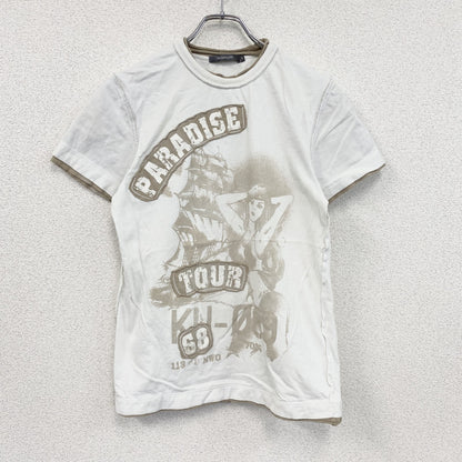 RIVERISLAND　半袖プリントTシャツ　船　英字プリント　PARADISE TOUR　白　ホワイト　Sサイズ