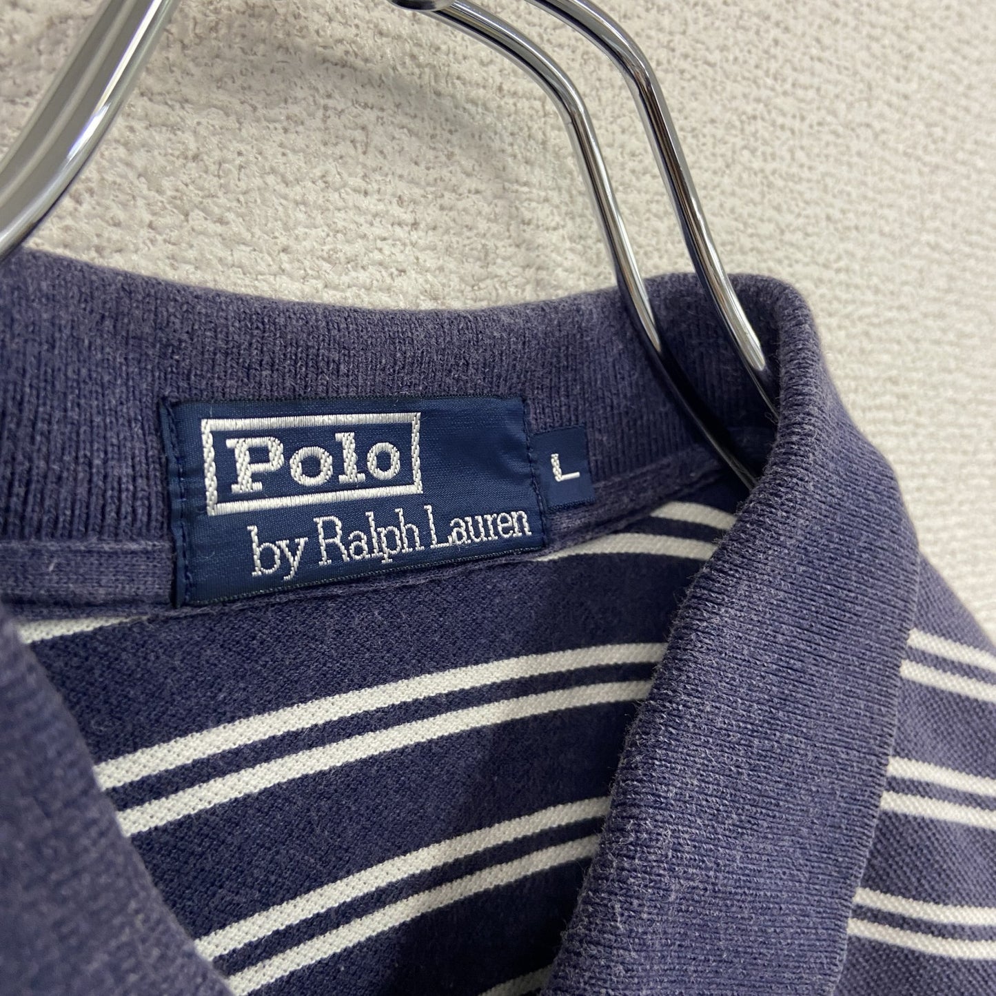 Polo By Ralph Lauren　ポロバイラルフローレン　半袖ポロシャツ　ボーダー柄　紺　ネイビー　Lサイズ
