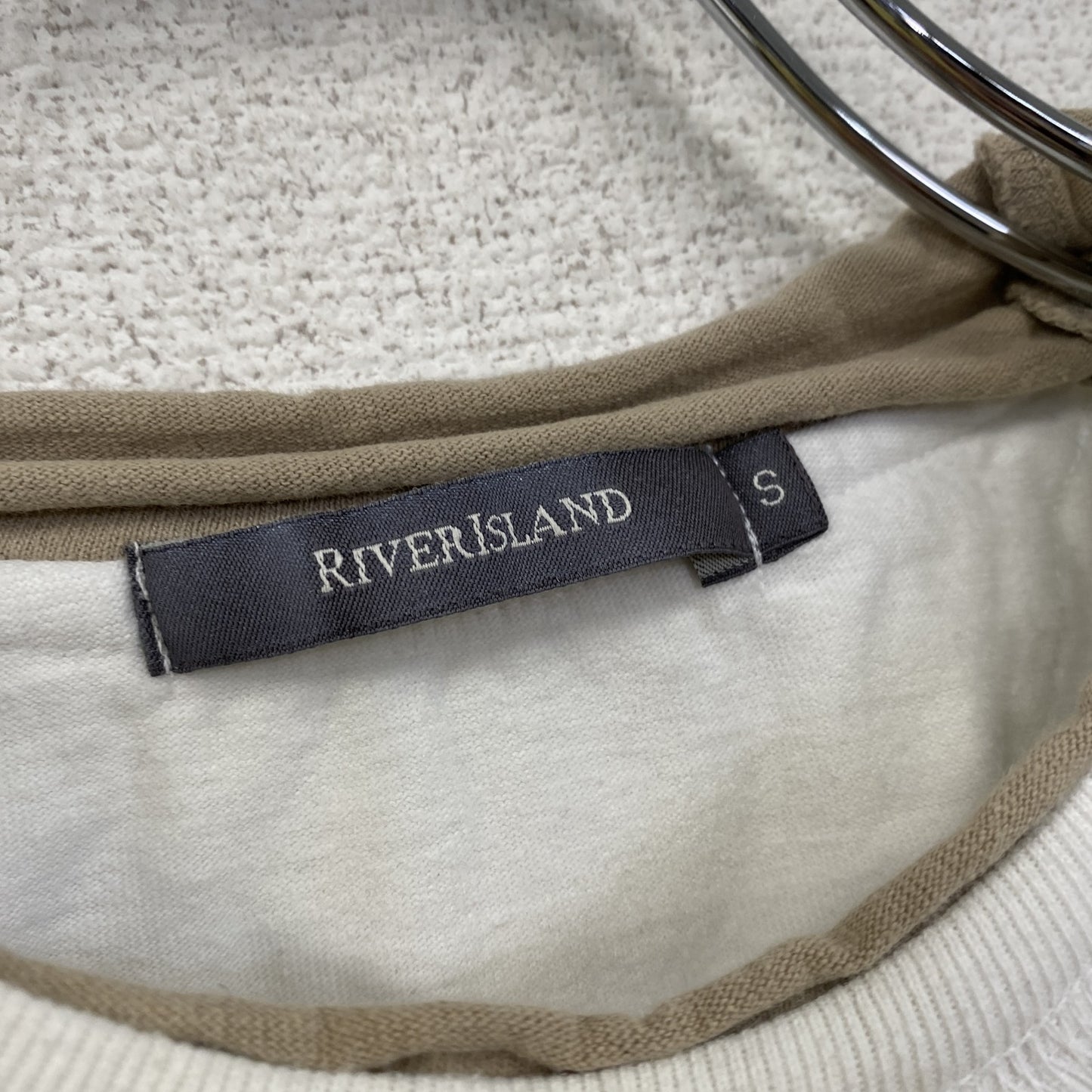 RIVERISLAND　半袖プリントTシャツ　船　英字プリント　PARADISE TOUR　白　ホワイト　Sサイズ