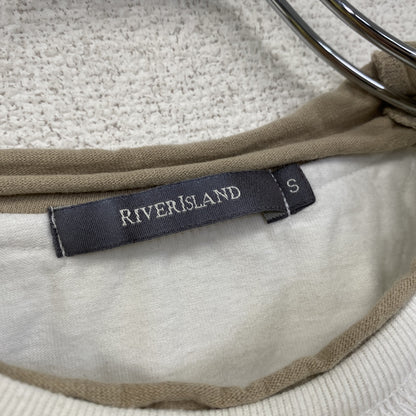 RIVERISLAND　半袖プリントTシャツ　船　英字プリント　PARADISE TOUR　白　ホワイト　Sサイズ
