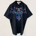 古着 used　90s　半袖プリントTシャツ　ヴィンテージ　シングルステッチ　クルーネック　黒　ブラック　XLサイズ