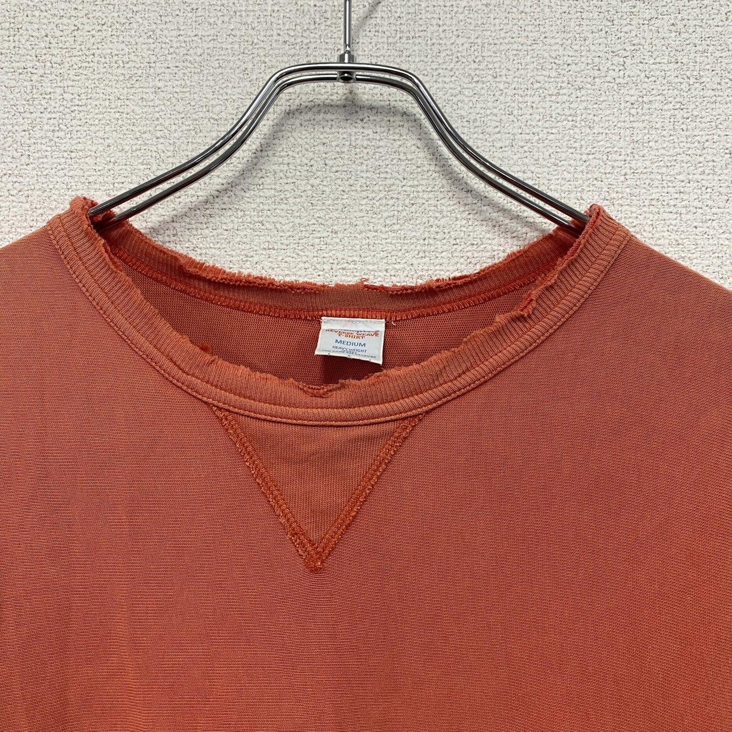 Champion　チャンピオン　リバースウィーブ　長袖Tシャツ/ロンT　前V　フェード　現行　オレンジ　Mサイズ