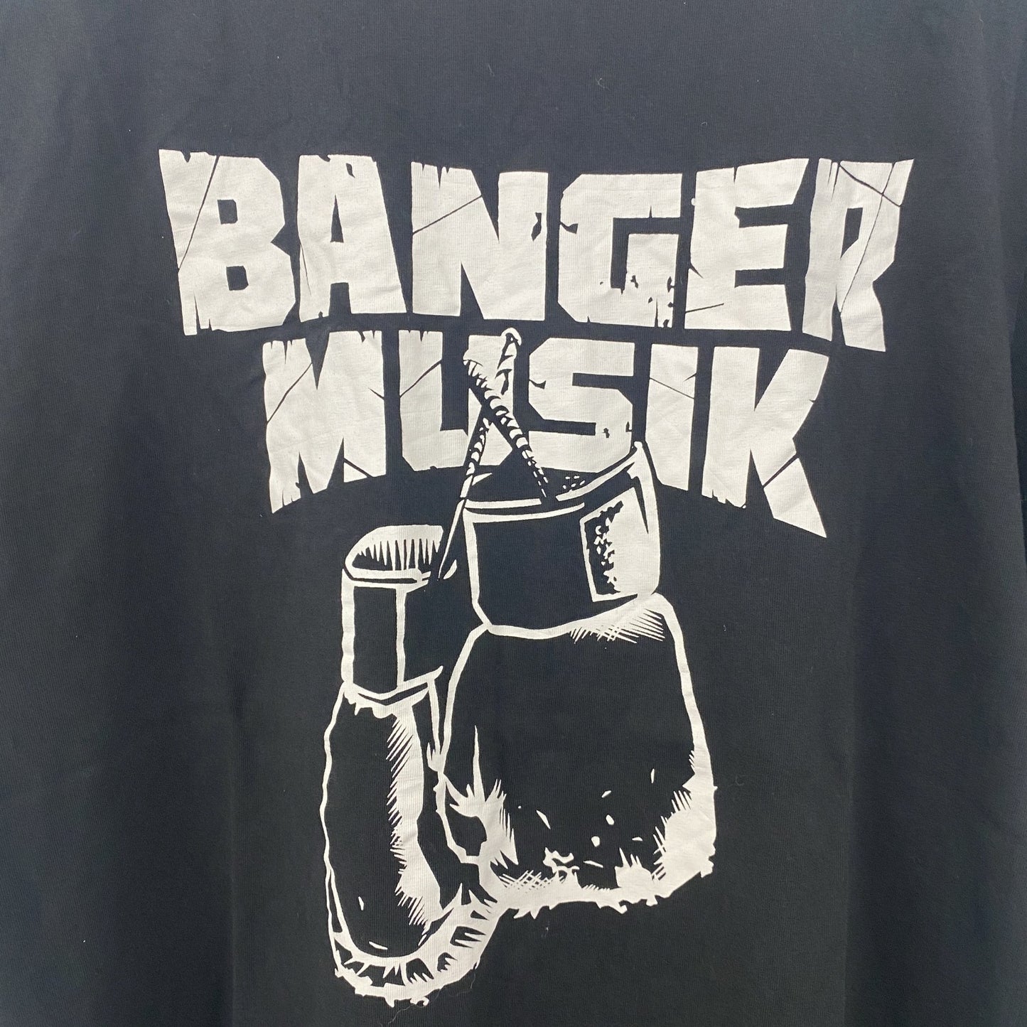 古着 used　半袖音楽プリントTシャツ　黒　ブラック　バンガームジーク　ヒップホップ　クルーネック　レトロデザイン　Sサイズ