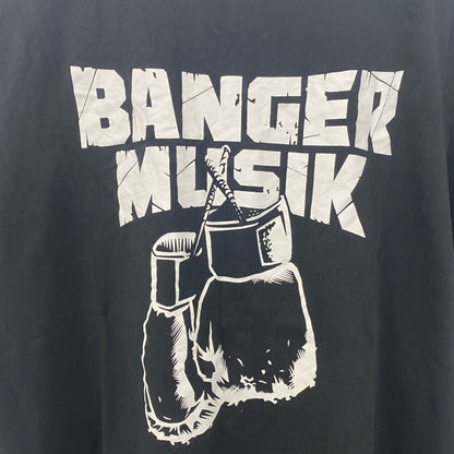 古着 used　半袖音楽プリントTシャツ　黒　ブラック　バンガームジーク　ヒップホップ　クルーネック　レトロデザイン　Sサイズ