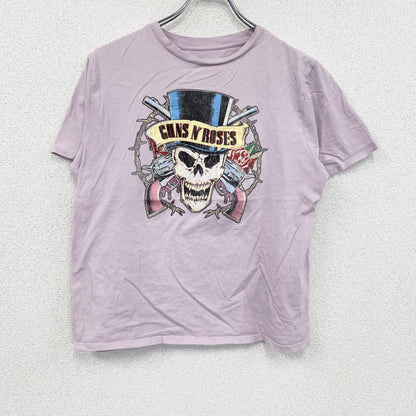 GUNS N ROSES　ガンズ ・アンド・ローゼズ　半袖プリントTシャツ　バンドT　ピンク
