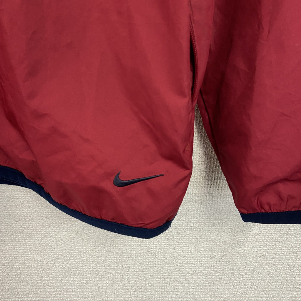 00s　NIKE　ナイキ　ハーフジッププルオーバージャケット　スウッシュ　ヴィンテージ　赤　レッド　Sサイズ