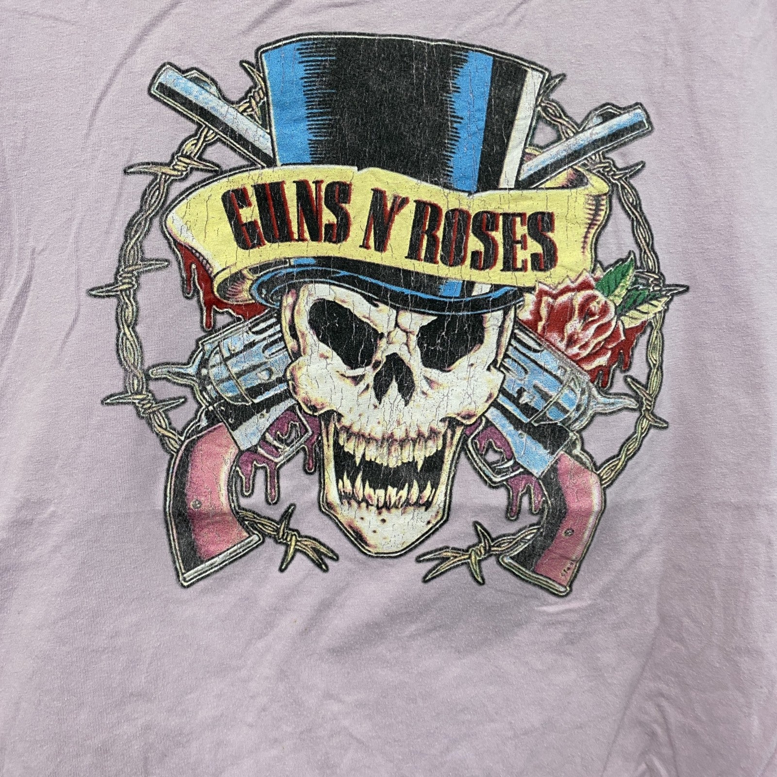 GUNS N ROSES　ガンズ ・アンド・ローゼズ　半袖プリントTシャツ　バンドT　ピンク