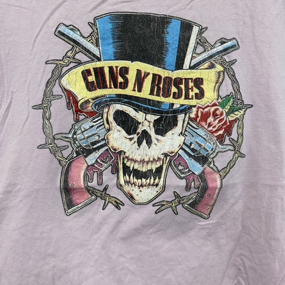 GUNS N ROSES　ガンズ ・アンド・ローゼズ　半袖プリントTシャツ　バンドT　ピンク