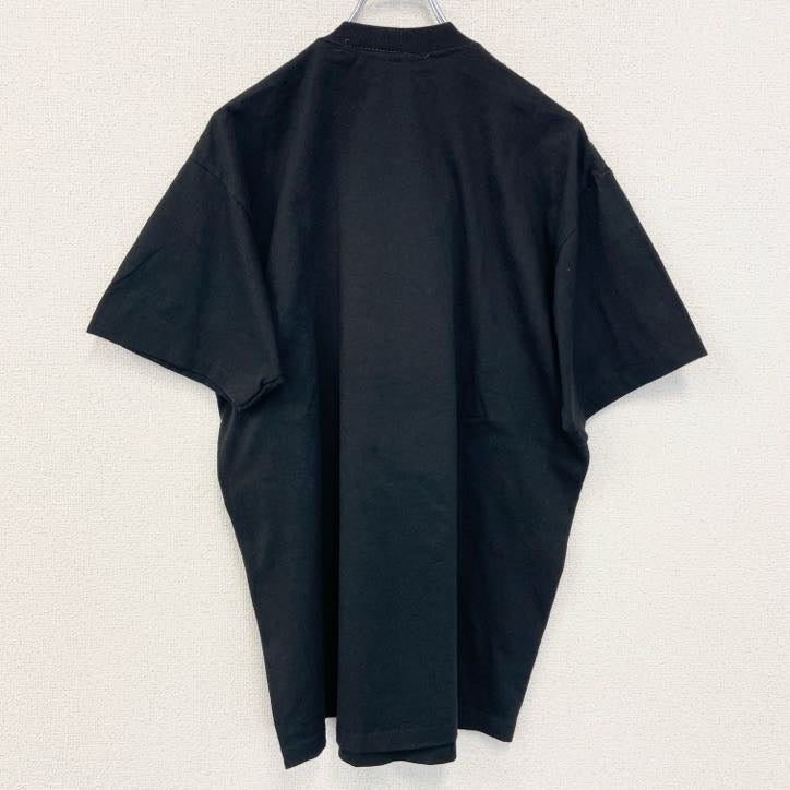 古着 used　90s　半袖プリントTシャツ　ヴィンテージ　シングルステッチ　クルーネック　黒　ブラック　XLサイズ