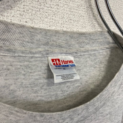 古着 used　90s　Hanes ヘインズ　半袖プリントTシャツ　ヴィンテージ　シングルステッチ　霜降りカラー　XLサイズ