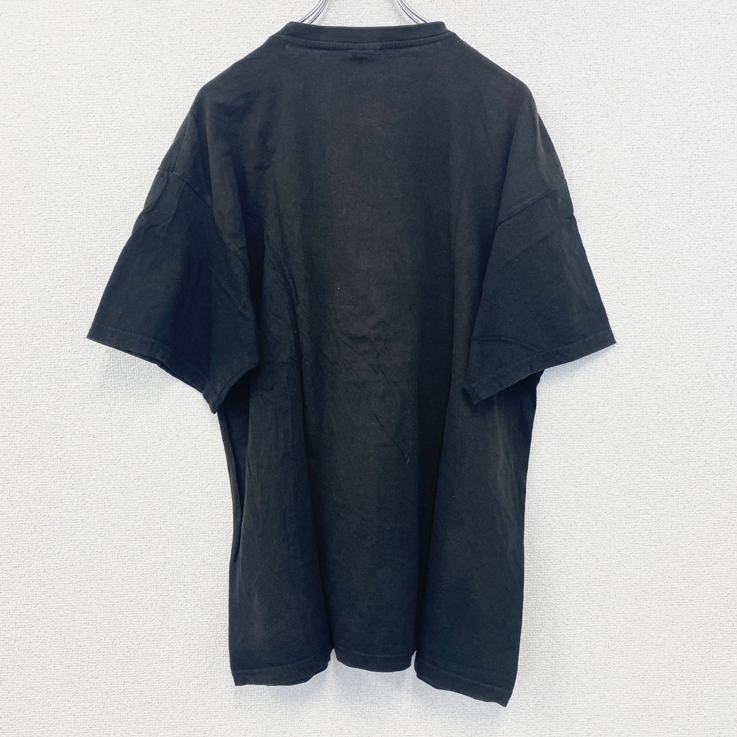 古着 used　半袖プリントTシャツ　黒　ブラック　魚　釣り　ブラックバス　クルーネック　レトロデザイン　XLサイズ
