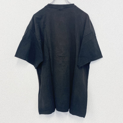 古着 used　半袖プリントTシャツ　黒　ブラック　魚　釣り　ブラックバス　クルーネック　レトロデザイン　XLサイズ