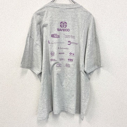 古着 used　90s　Hanes ヘインズ　半袖プリントTシャツ　ヴィンテージ　シングルステッチ　霜降りカラー　XLサイズ
