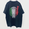 古着 used　半袖プリントTシャツ　黒　ブラック　メキシコ　アステカ文明　お土産　クルーネック　レトロデザイン