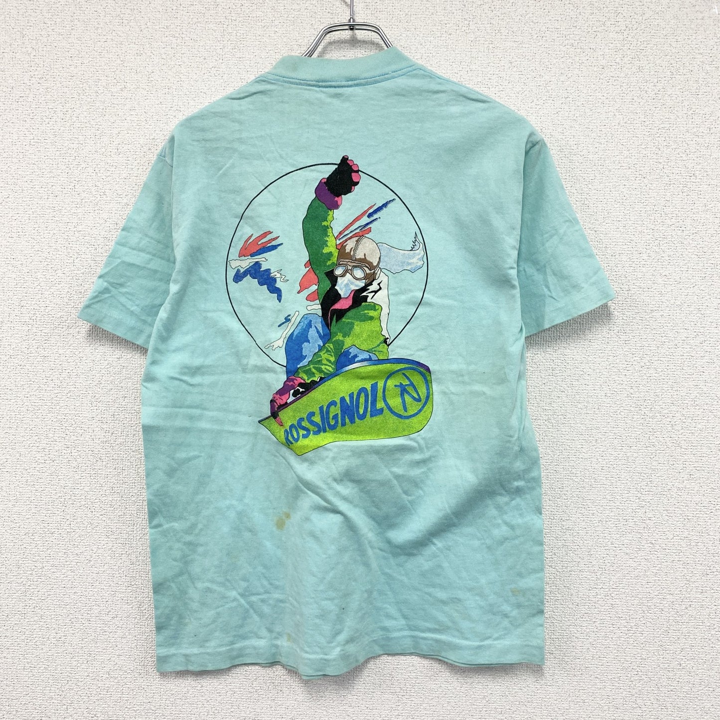 TEE JAYS　softee　半袖プリントTシャツ　シングルステッチ　水色　ライトブルー　Mサイズ