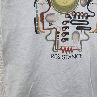 GILDAN　ギルダン　半袖プリントTシャツ　resistance　クルーネック　白　ホワイト　Mサイズ