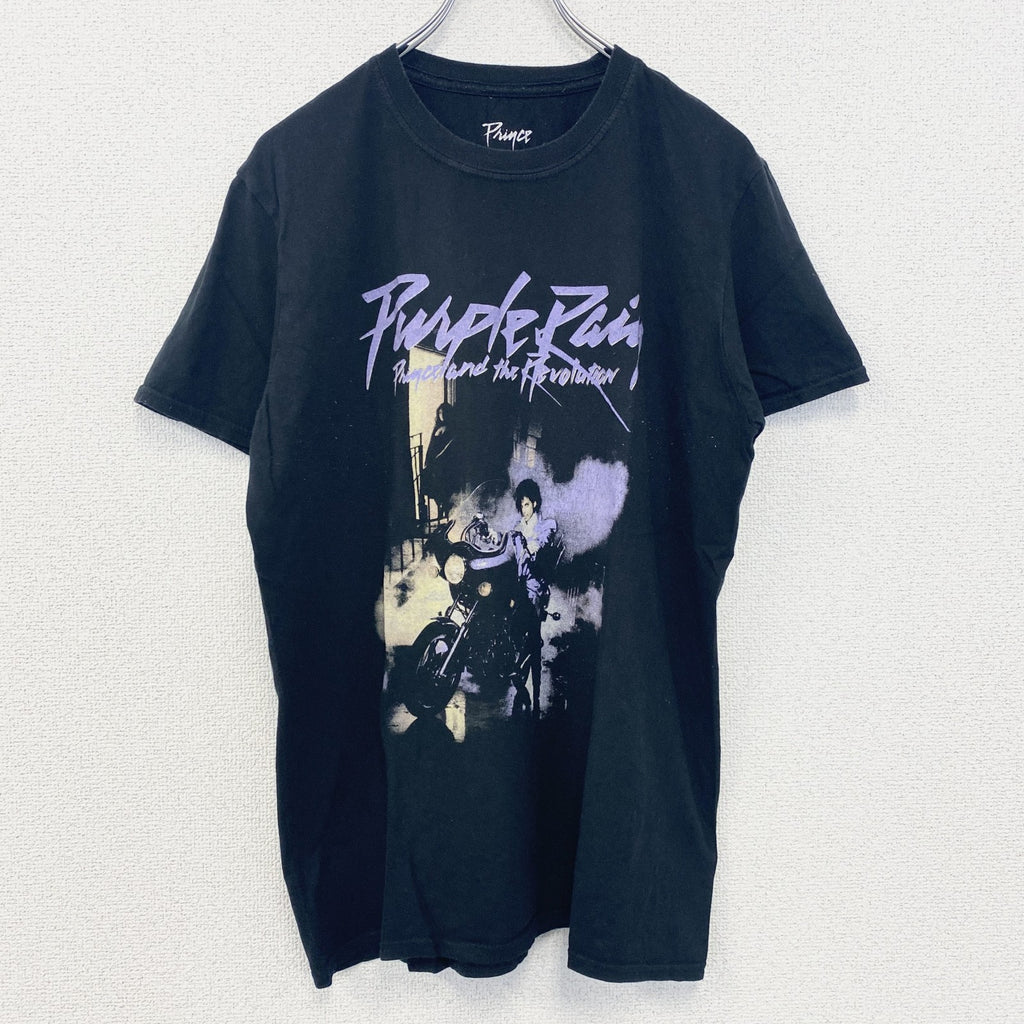 古着 used　半袖バンドプリントTシャツ　黒　ブラック　パープルレイン　プリンス　ロック　映画　レトロデザイン　Mサイズ