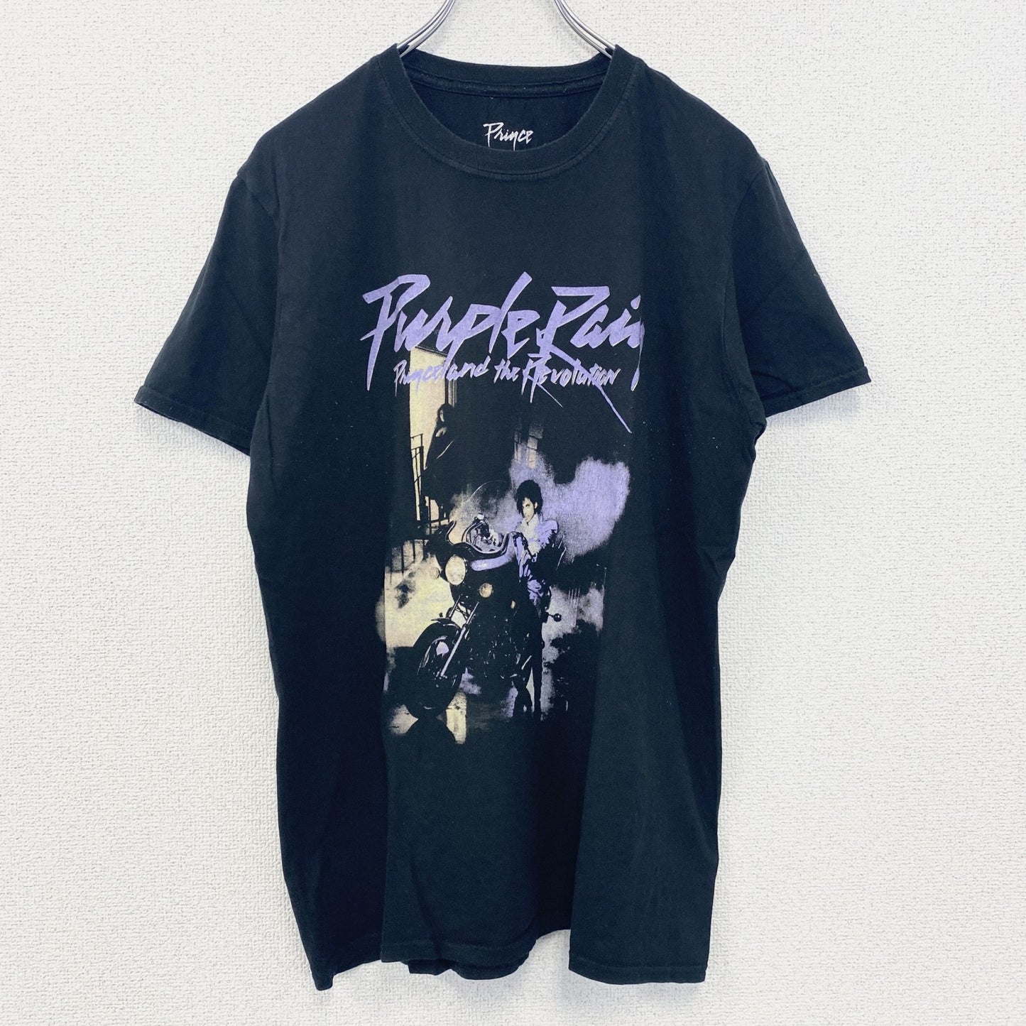 古着 used　半袖バンドプリントTシャツ　黒　ブラック　パープルレイン　プリンス　ロック　映画　レトロデザイン　Mサイズ