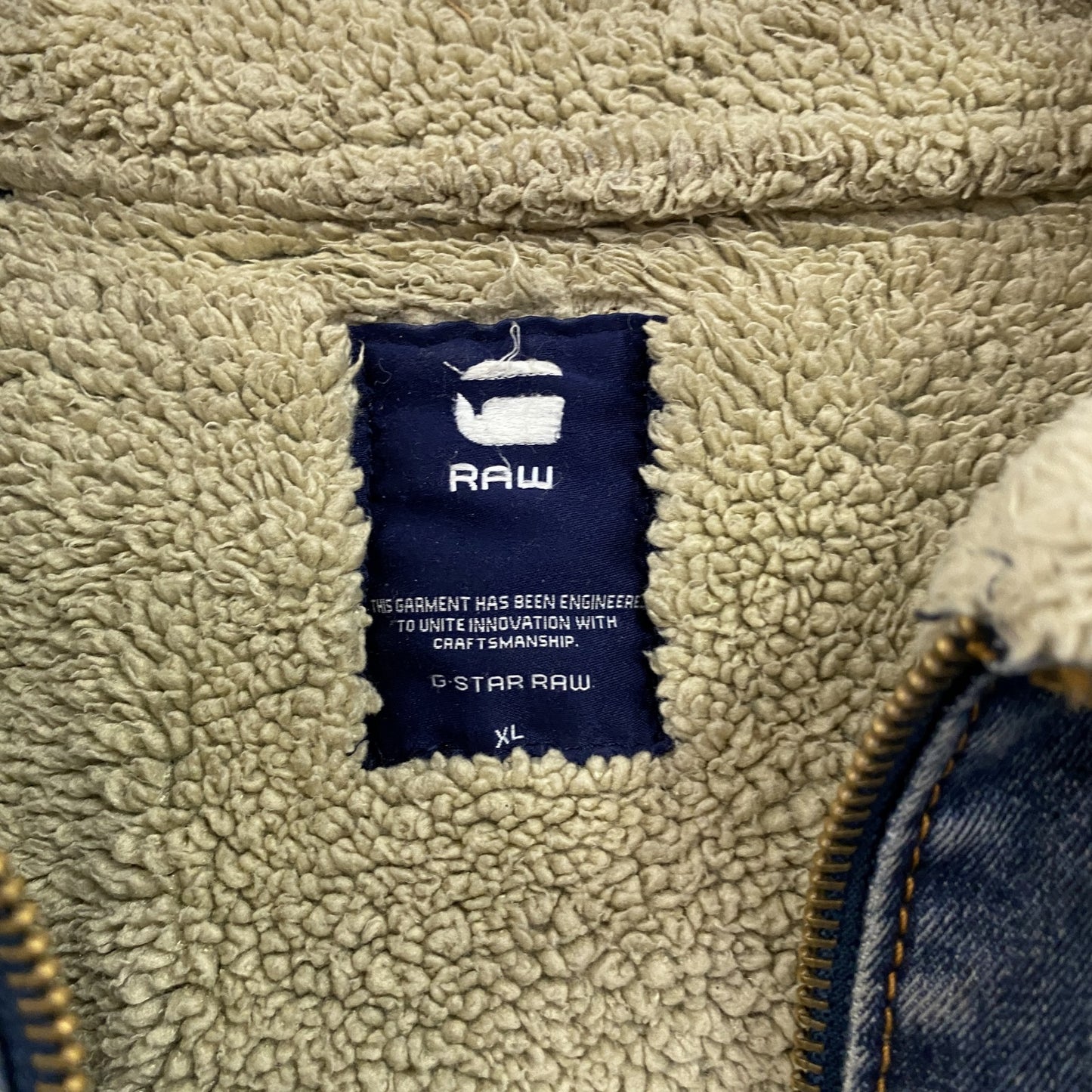 G-STAR RAW　ジースターロゥ　デニムジャケット/Gジャン　ボアライナー　インディゴ　XLサイズ
