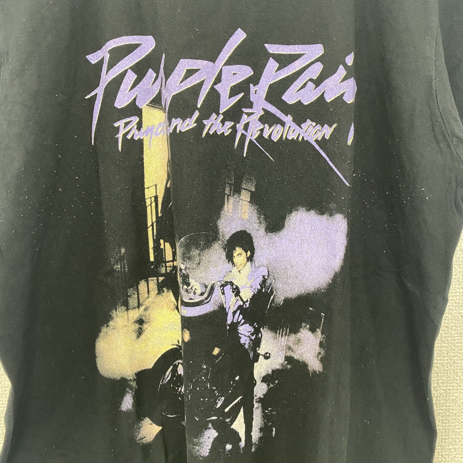 古着 used　半袖バンドプリントTシャツ　黒　ブラック　パープルレイン　プリンス　ロック　映画　レトロデザイン　Mサイズ