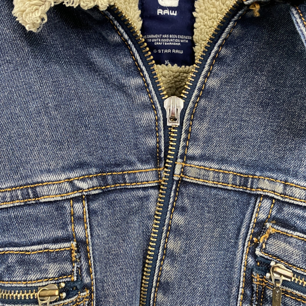G-STAR RAW　ジースターロゥ　デニムジャケット/Gジャン　ボアライナー　インディゴ　XLサイズ