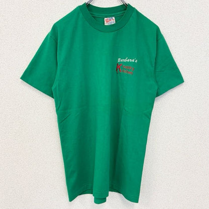 古着 used　90s　Hanes ヘインズ　半袖プリントTシャツ　クルーネック　ヴィンテージ　シングルステッチ　緑　XLサイズ