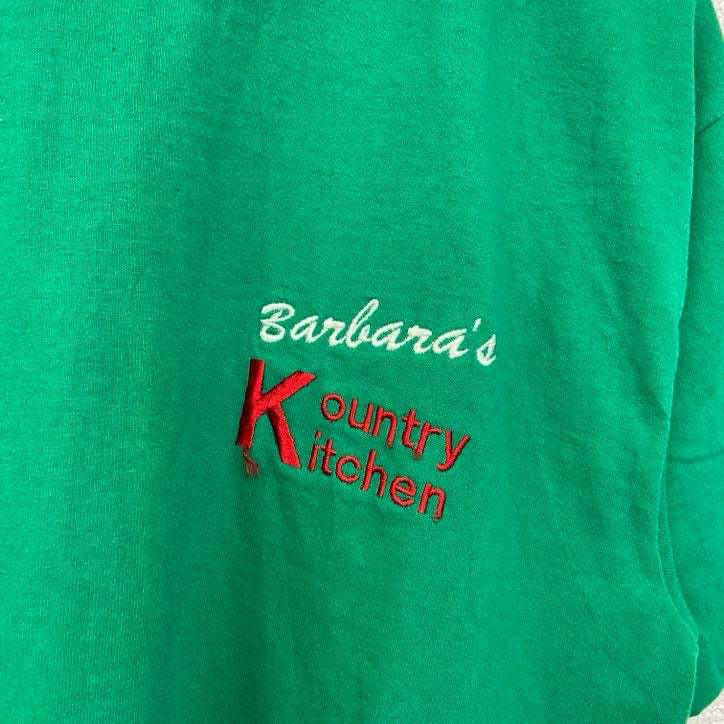 古着 used　90s　Hanes ヘインズ　半袖プリントTシャツ　クルーネック　ヴィンテージ　シングルステッチ　緑　XLサイズ