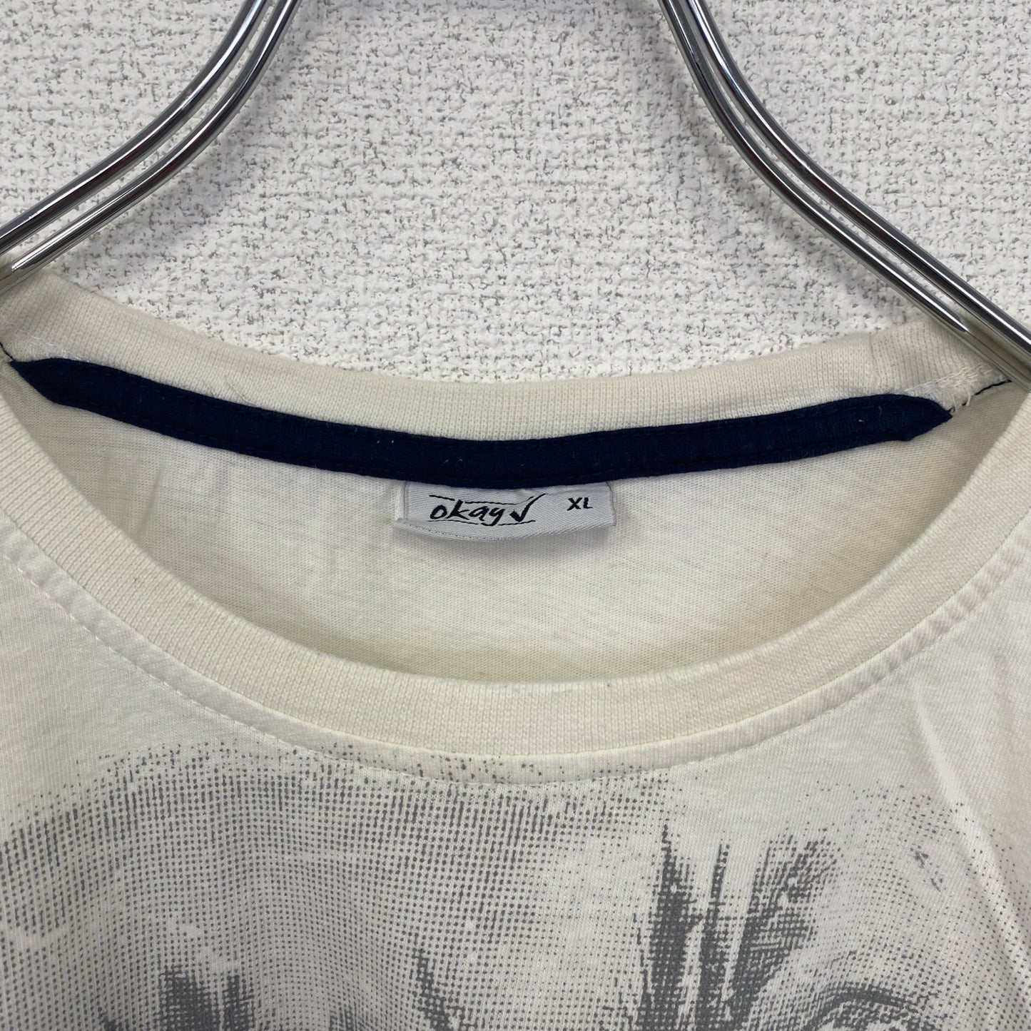 古着 used　半袖プリントTシャツ　白　ホワイト　カリビアンコースト　サーフィン　海岸　レトロデザイン　XLサイズ