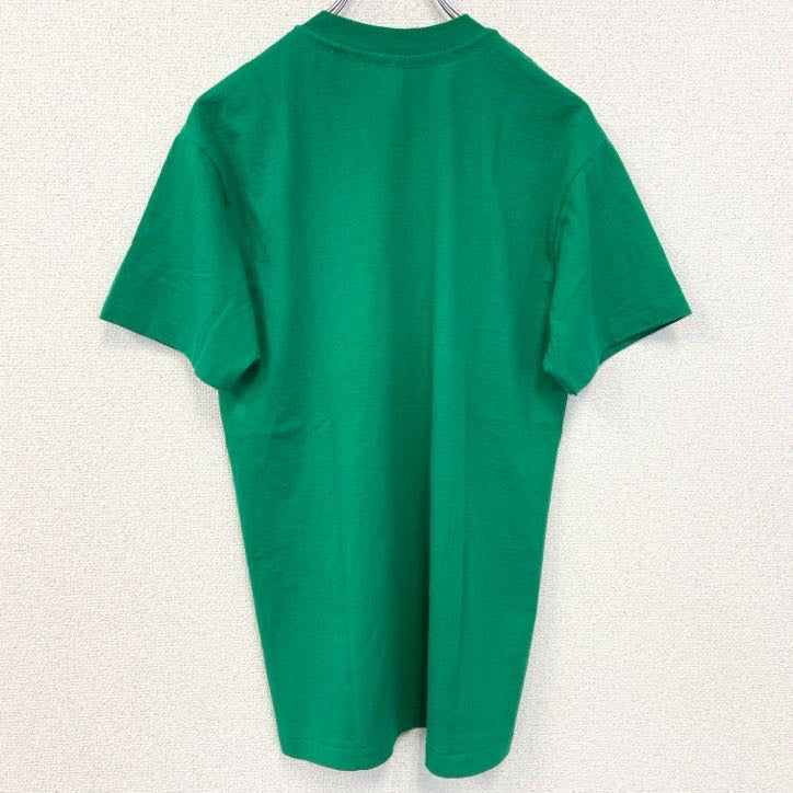古着 used　90s　Hanes ヘインズ　半袖プリントTシャツ　クルーネック　ヴィンテージ　シングルステッチ　緑　XLサイズ