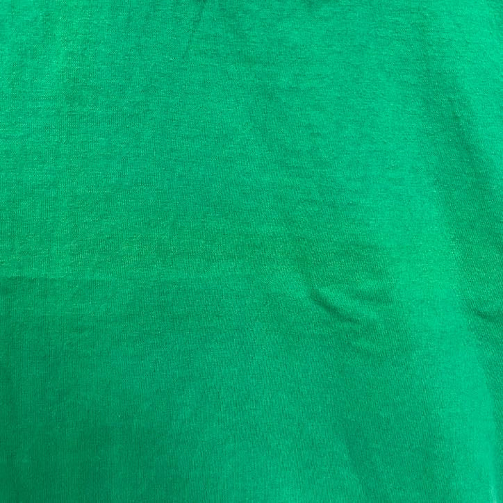 古着 used　90s　Hanes ヘインズ　半袖プリントTシャツ　クルーネック　ヴィンテージ　シングルステッチ　緑　XLサイズ