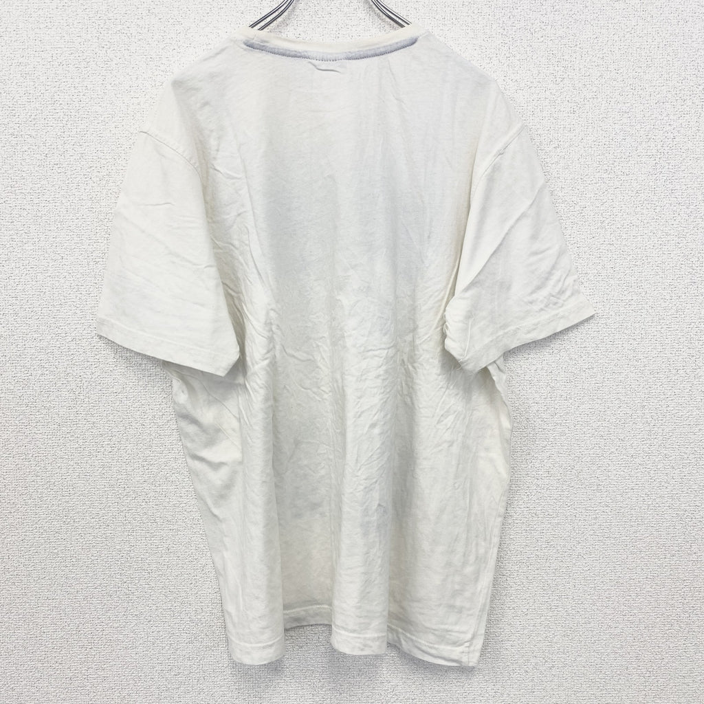 古着 used　半袖プリントTシャツ　白　ホワイト　カリビアンコースト　サーフィン　海岸　レトロデザイン　XLサイズ