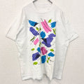 90s　半袖プリントTシャツ　クルーネック　シングルステッチ　ヴィンテージ　白　ホワイト　XLサイズ