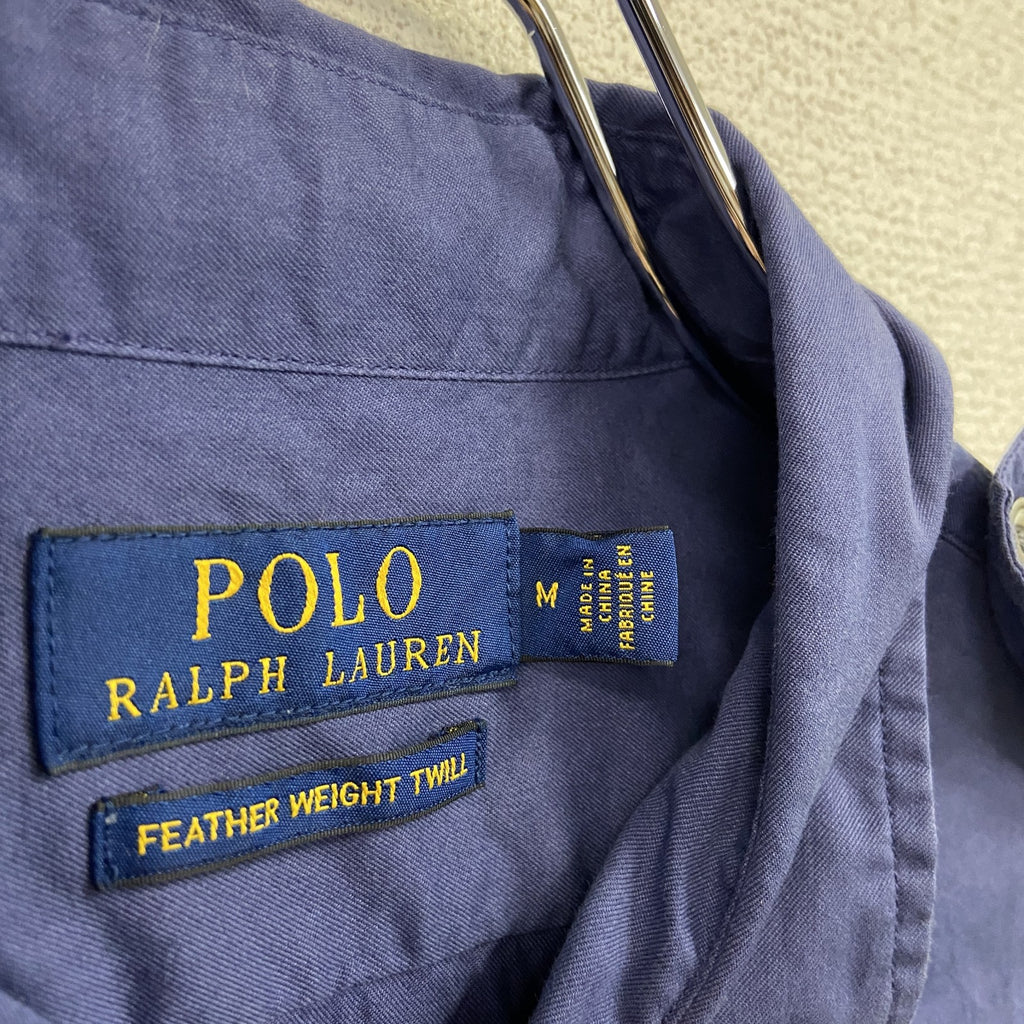 Ralph Lauren　ラルフローレン　長袖ミリタリーシャツ　エポレット　2ポケット　青　ブルー　Mサイズ