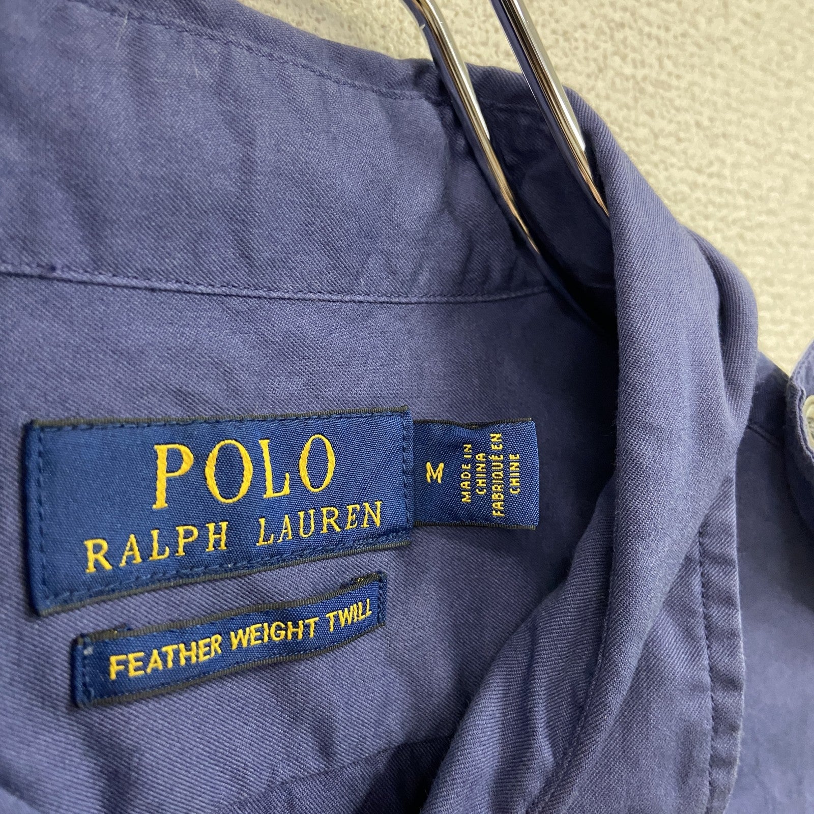 Ralph Lauren　ラルフローレン　長袖ミリタリーシャツ　エポレット　2ポケット　青　ブルー　Mサイズ