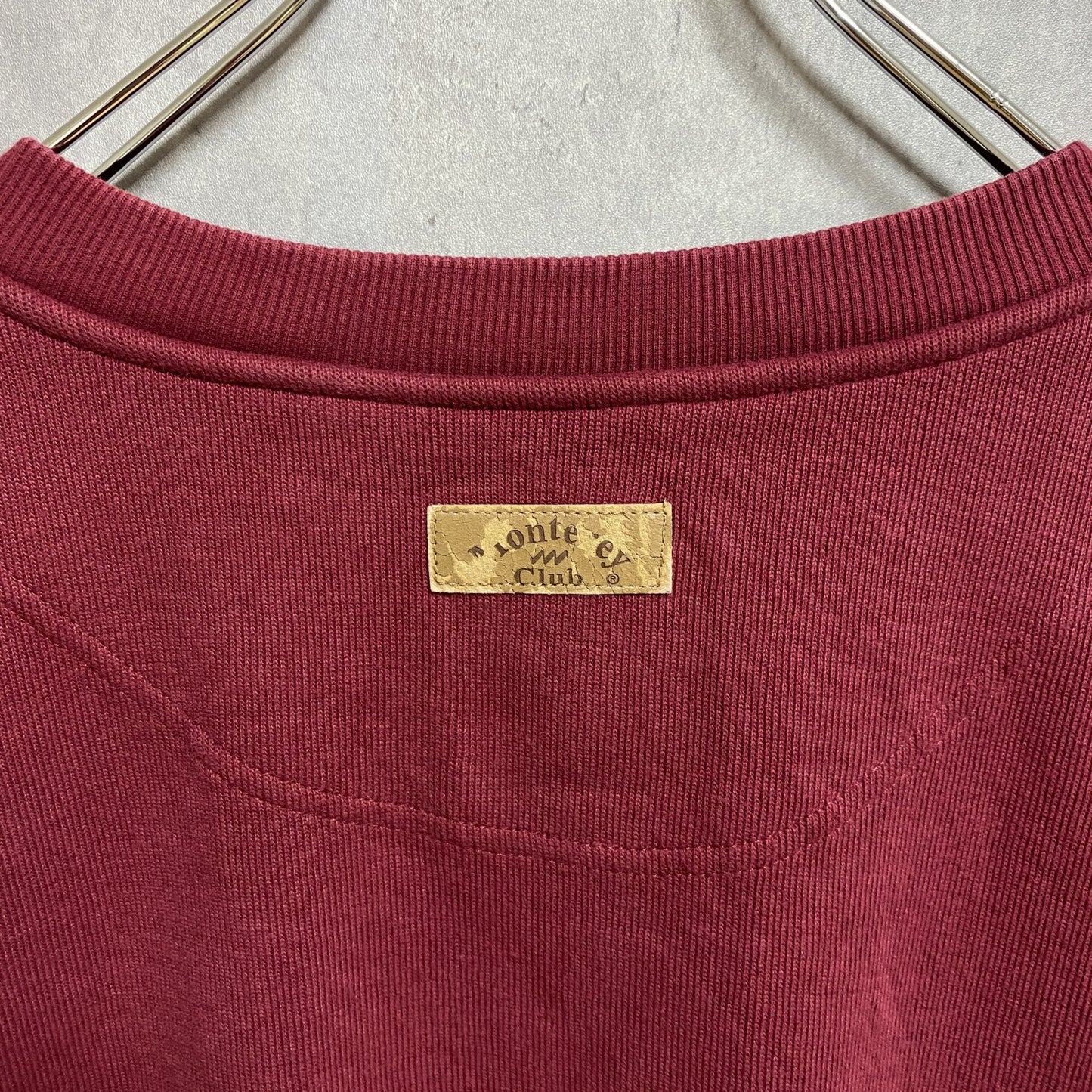 Monterey　ニットベスト　Vネック　ワンポイント　刺繍ロゴ　ビックシルエット　赤　レッド　XXLサイズ