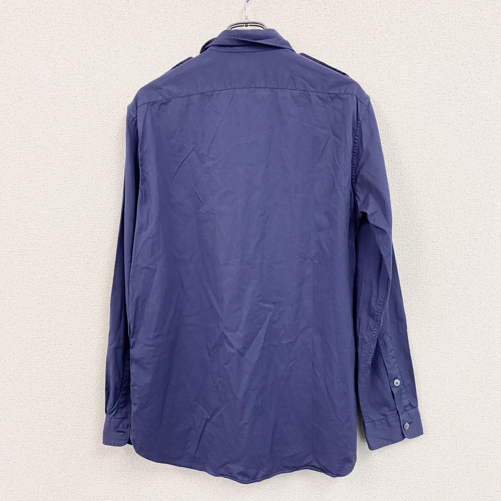 Ralph Lauren　ラルフローレン　長袖ミリタリーシャツ　エポレット　2ポケット　青　ブルー　Mサイズ