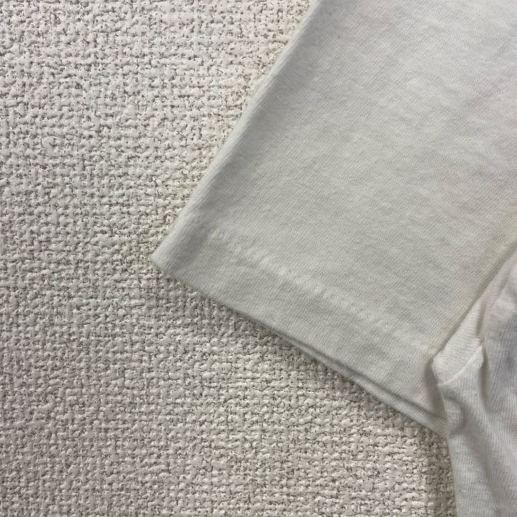 90s　半袖プリントTシャツ　クルーネック　シングルステッチ　ヴィンテージ　白　ホワイト　XLサイズ