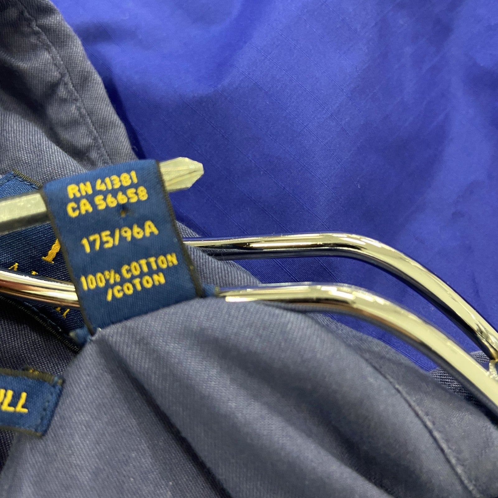 Ralph Lauren　ラルフローレン　長袖ミリタリーシャツ　エポレット　2ポケット　青　ブルー　Mサイズ