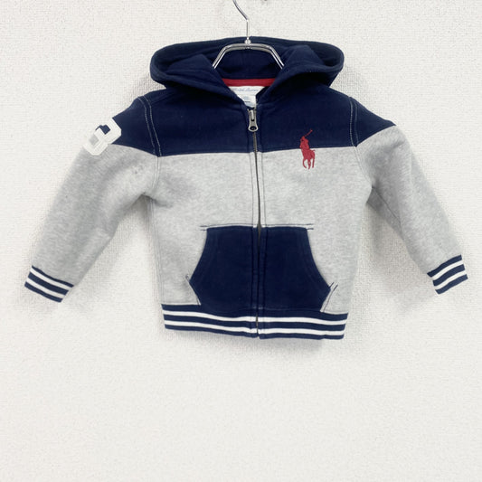 Ralph Lauren　ラルフローレン　フルジップスウェットパーカー/フーディー　刺繍ロゴ　灰色　グレ　24Mサイズ