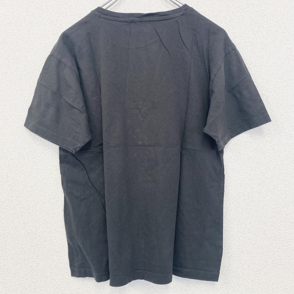 古着 used　半袖アニマルプリントTシャツ　黒　ブラック　虎柄　トラ柄　クルーネック　レトロデザイン　Mサイズ