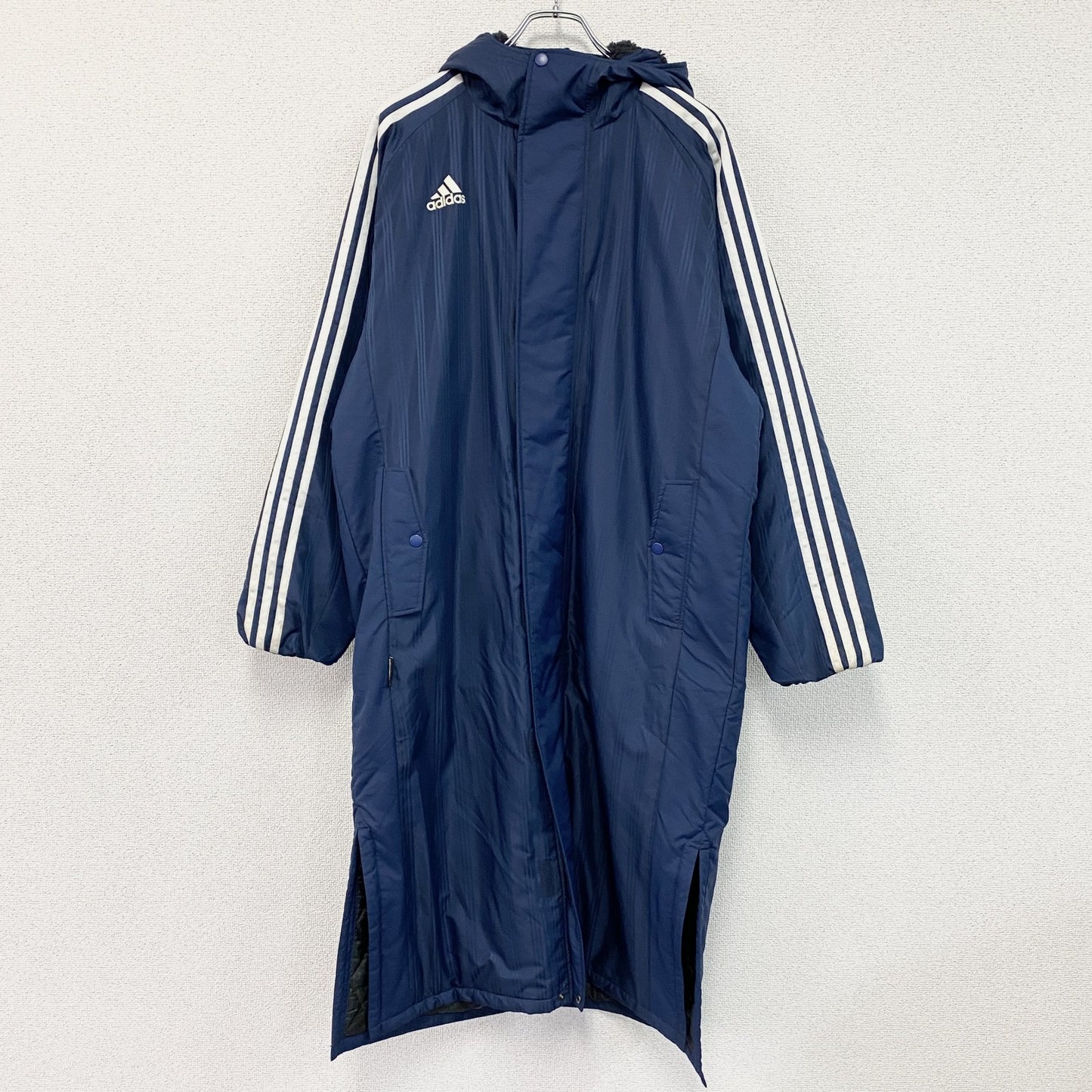 adidas　アディダス　ベンチコート　中綿入り　青　ブルー　Lサイズ