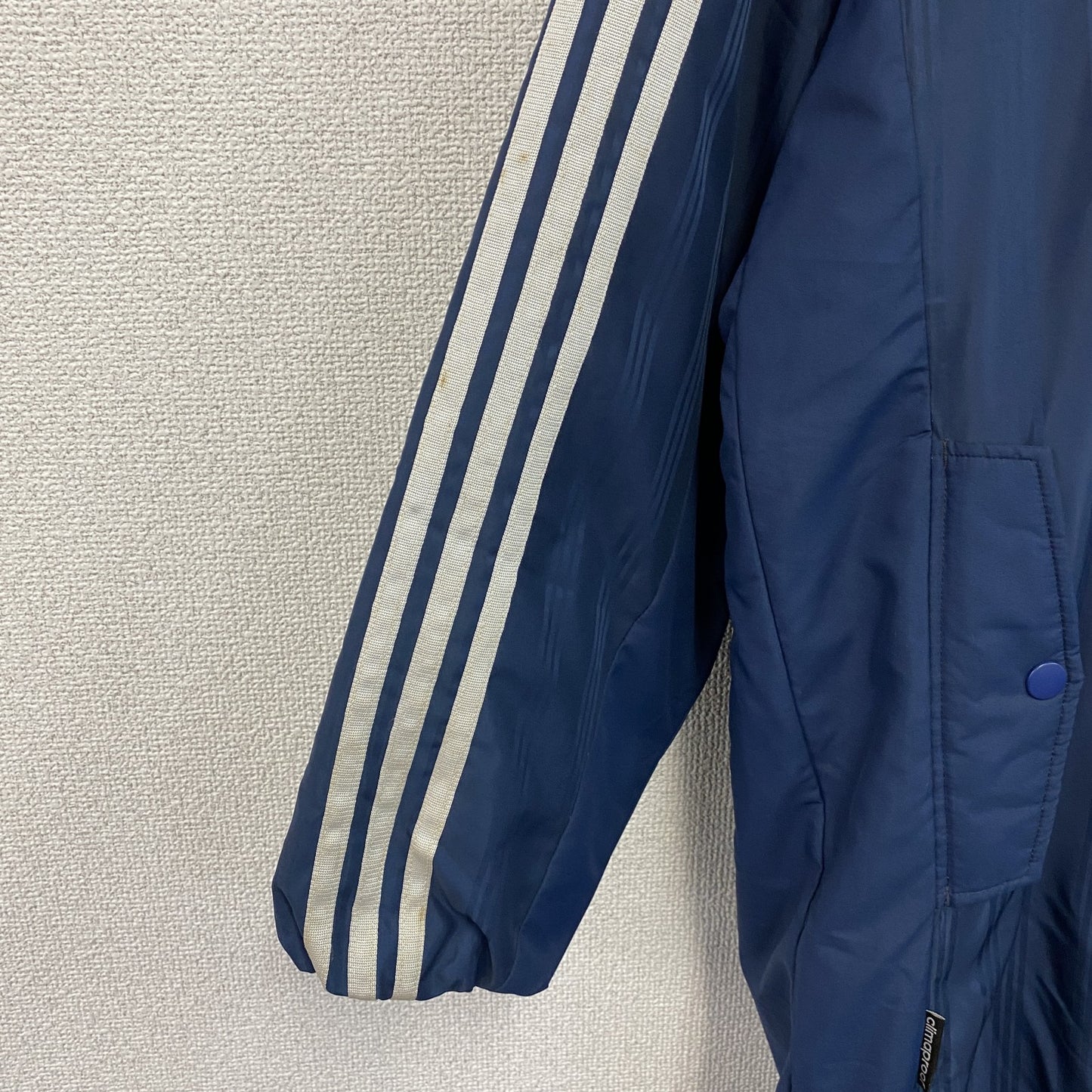 adidas　アディダス　ベンチコート　中綿入り　青　ブルー　Lサイズ
