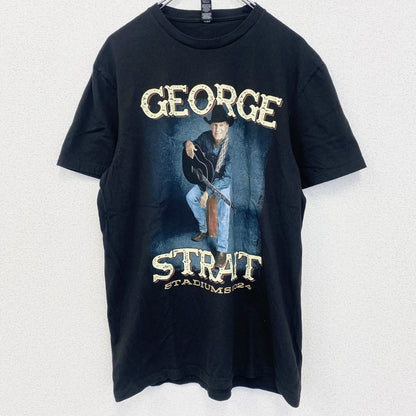 古着 used　ジョージストレイト　半袖プリントTシャツ　音楽　カントリー　クルーネック　黒　ブラック　Lサイズ