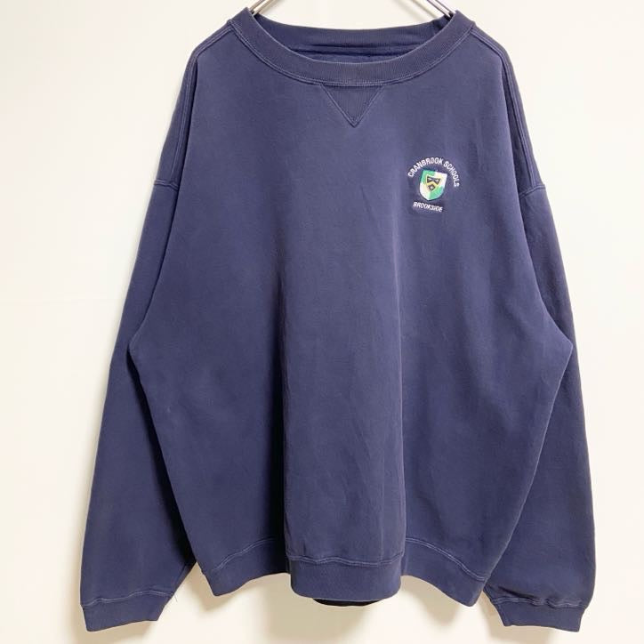 ～90s　GEAR FOR SPORTS　スウェット/トレーナー　ワンポイント刺繡　学校　ネイビー　XLサイズ