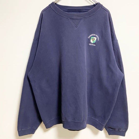 ～90s　GEAR FOR SPORTS　スウェット/トレーナー　ワンポイント刺繡　学校　ネイビー　XLサイズ