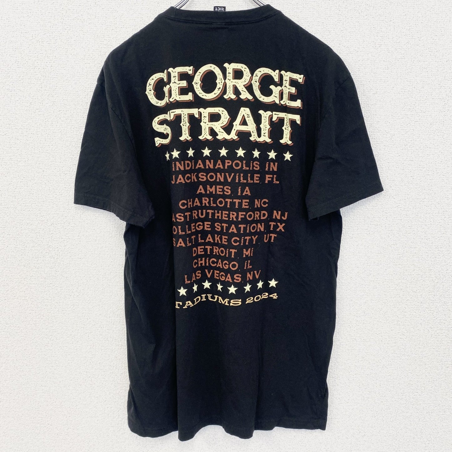 古着 used　ジョージストレイト　半袖プリントTシャツ　音楽　カントリー　クルーネック　黒　ブラック　Lサイズ