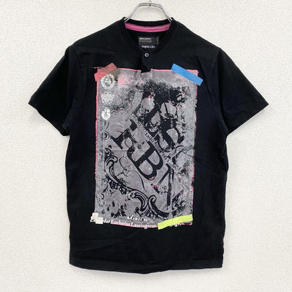 Angelo Litrico　半袖プリントTシャツ　黒　ブラック