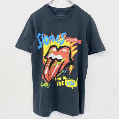 古着 used　半袖バンドプリントTシャツ バンT　音楽　ローリングストーンズ　レトロデザイン　クルーネック　Sサイズ